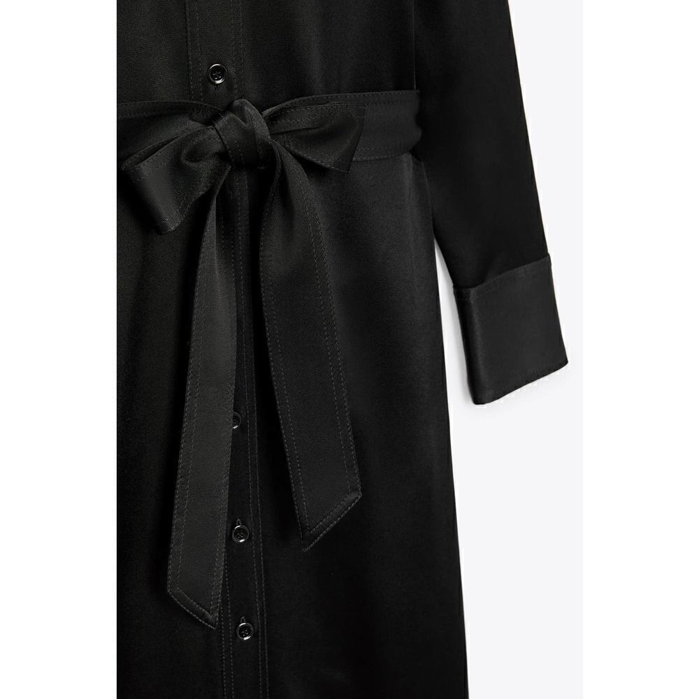 ZARA SATIN EFFECT SHIRT DRESS NEW VISCOSE - Picture 2 of 5